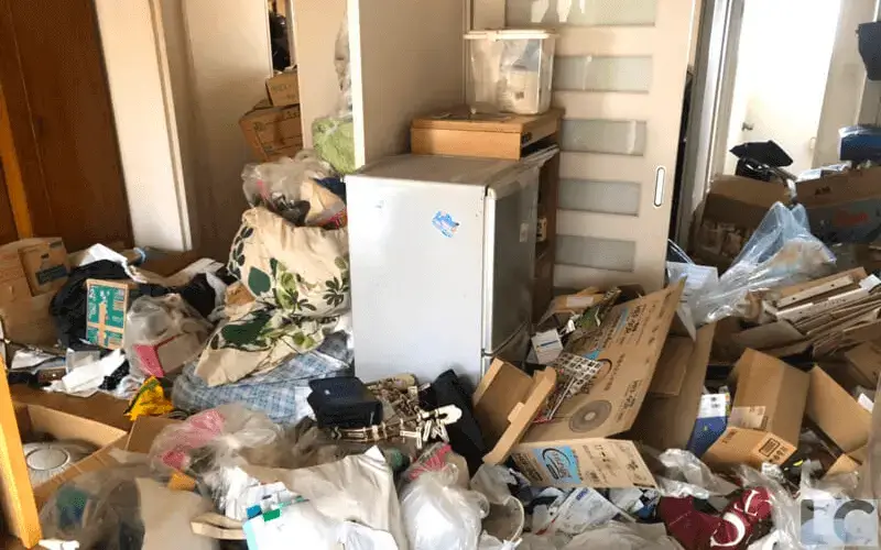 事例写真⑦：仕分けと分別に長い作業時間が掛かったゴミ屋敷片付け