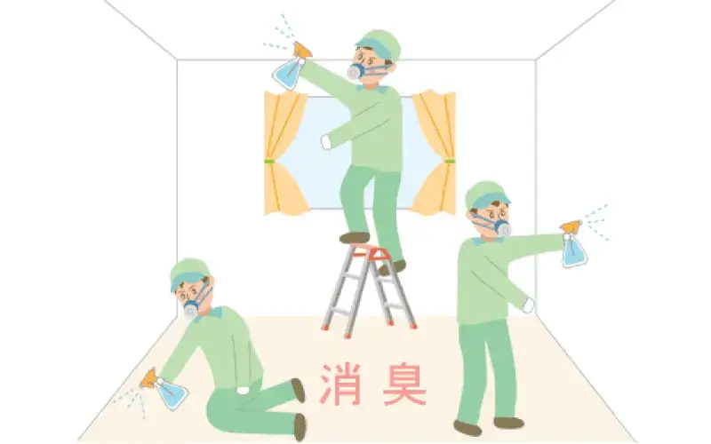 専用機材で幅広くスプレーするのがポイント