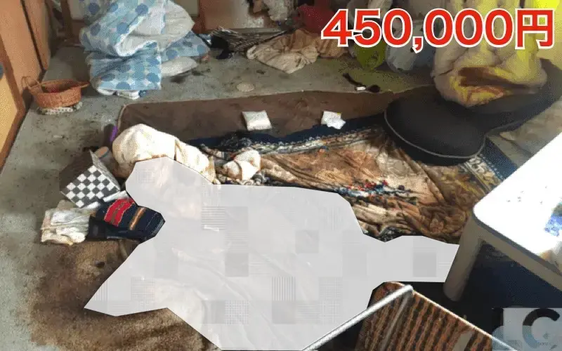 室内には特異で強力な臭いが漂う：明朗会計な金額：450,000円